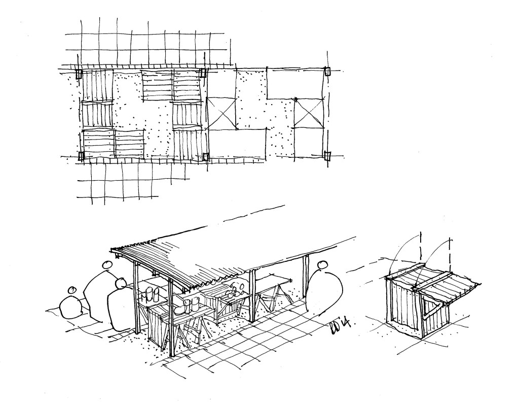 Sketch proposal of the Denis Hurley Centre Traders Market. By Richard Dobson.