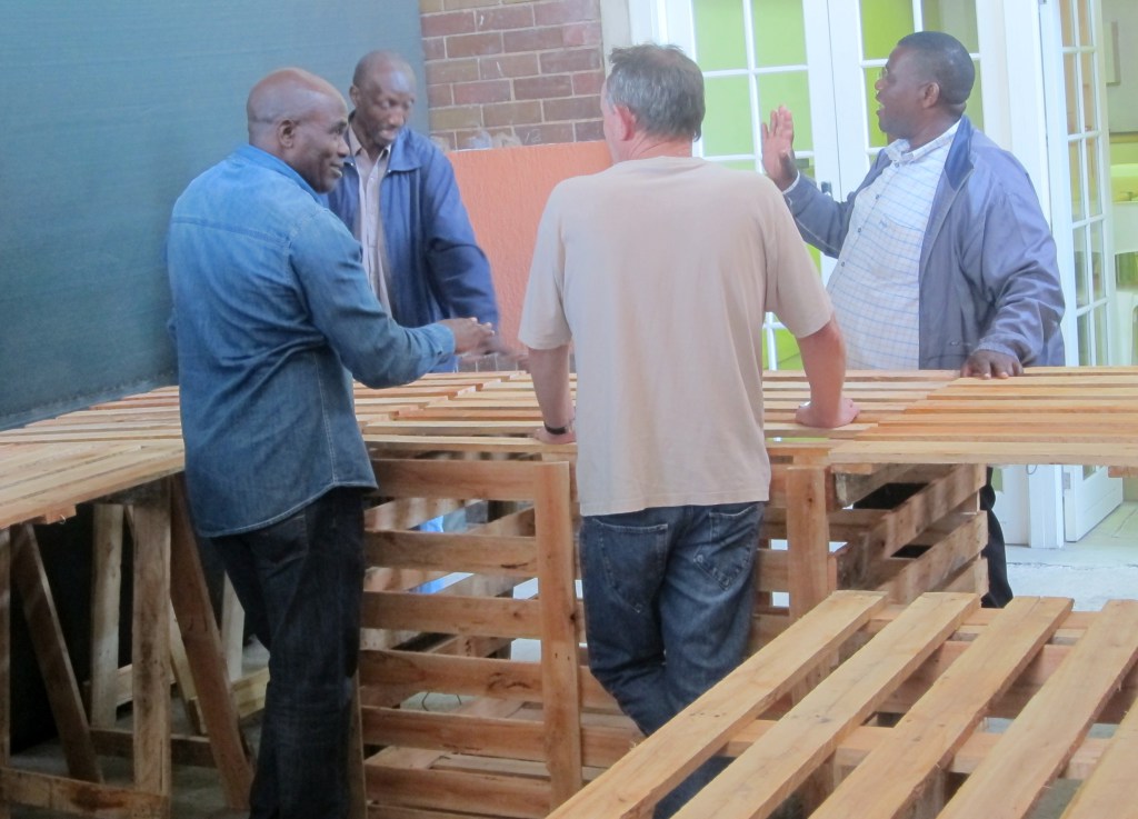 Prototype of the proposed traders tables for the Denis Hurley Traders Market. Photo: Tasmi Quazi.