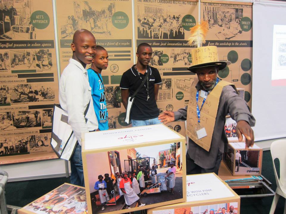 The star of the Asiye eTafuleni Projects stall at the 2013 Sustainable Living Exhibition. Read more here: https://aet.org.za/2013/09/promoting-sustainability-inclusion-informal-workers-sle-2013-2/ — at Durban Exhibition Centre. 